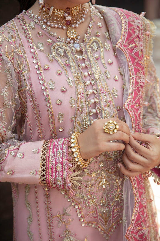 AFROZEH 3 Piece Unstitched Embroidered Organza Suit With Organza Dupatta