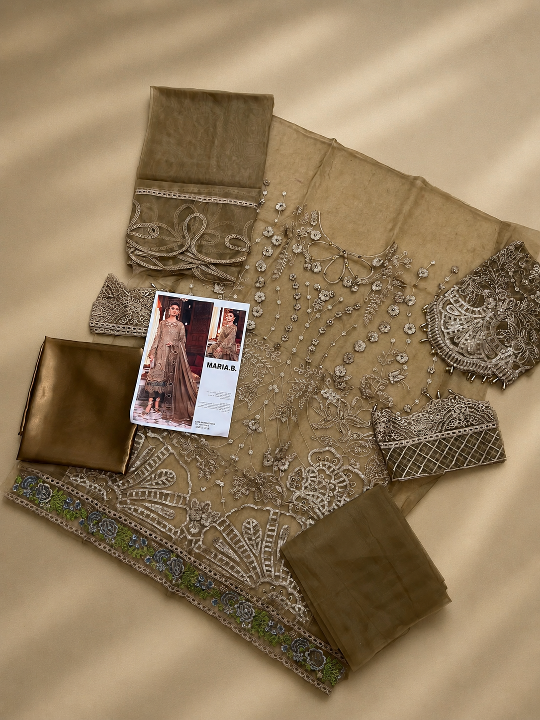MARIA.B 3 Piece Unstitched Embroidered Organza Suit