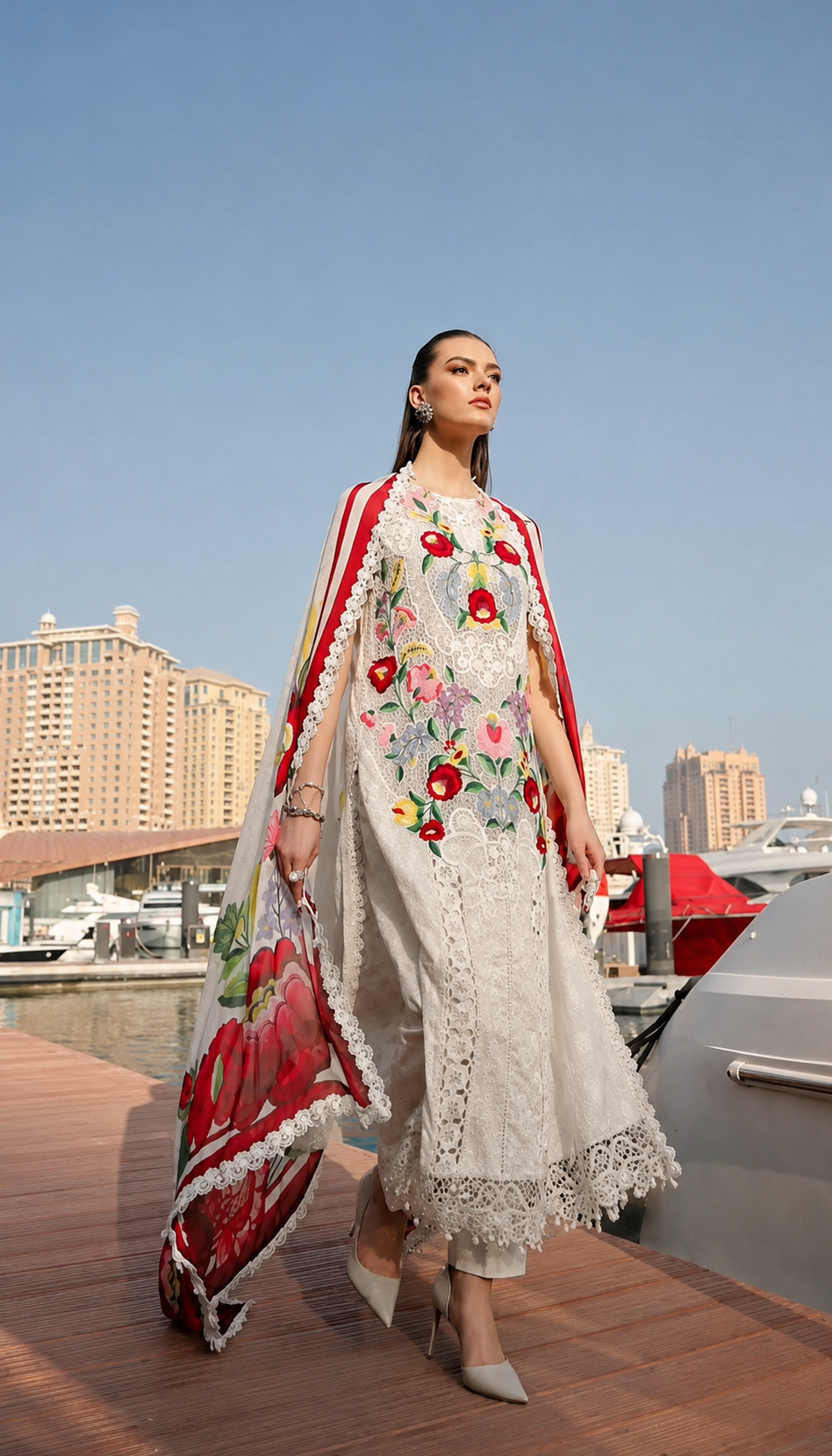 3 Piece Unstitched Embroidered Jaquard Lawn Suit