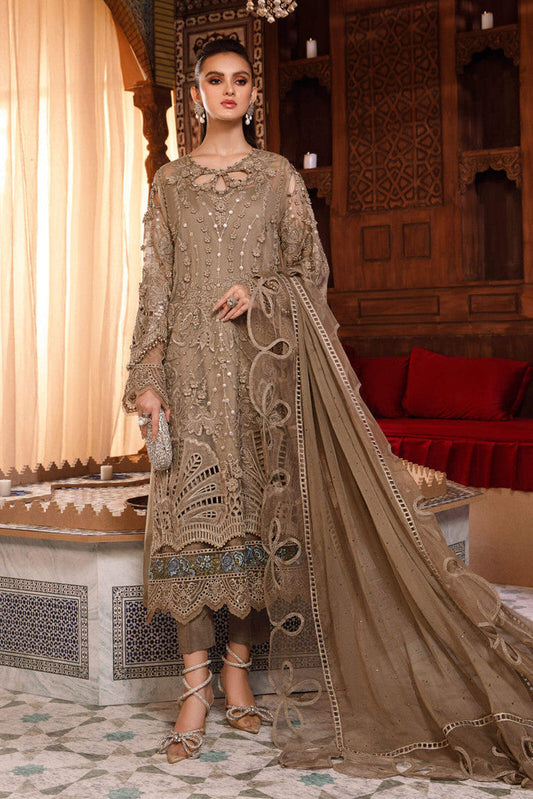 MARIA.B 3 Piece Unstitched Embroidered Organza Suit