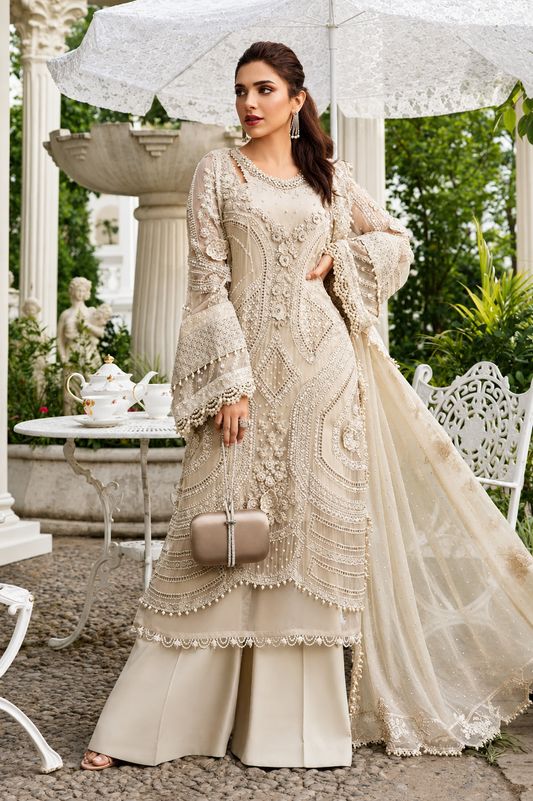 MARIA.B 3 Piece Unstitched Embroidered Chiffon Suit