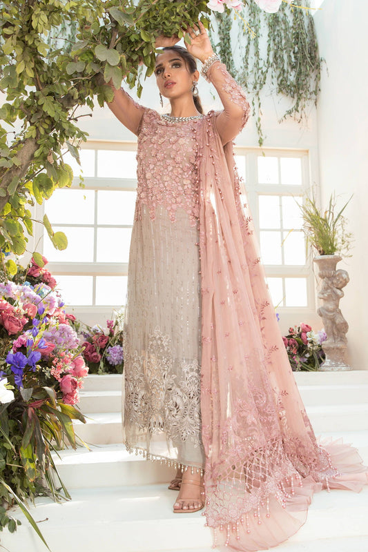 MARIA.B 3 Piece Unstitched Embroidered Chiffon Suit