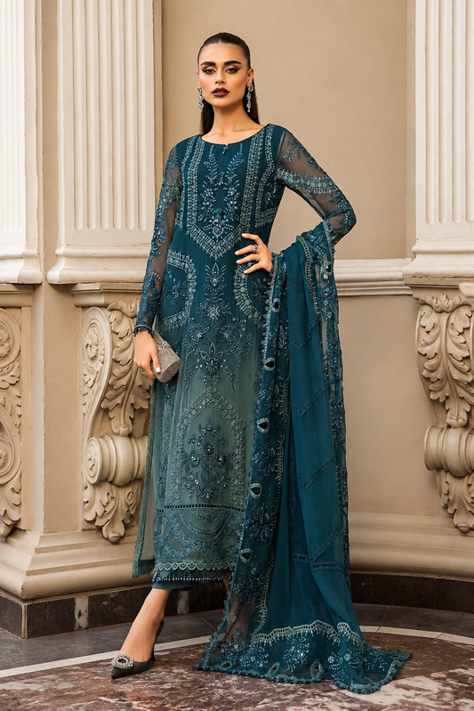 MARIA.B 3 Piece Unstitched Embroidered Chiffon Suit