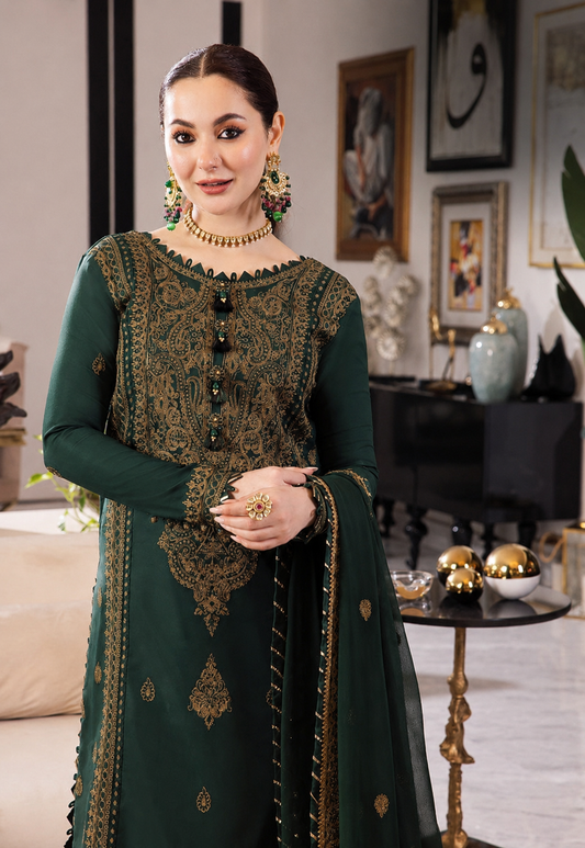 ASIM JOFA 3 Piece Unstitched Embroidered Chiffon Suit With Chiffon Dupatta