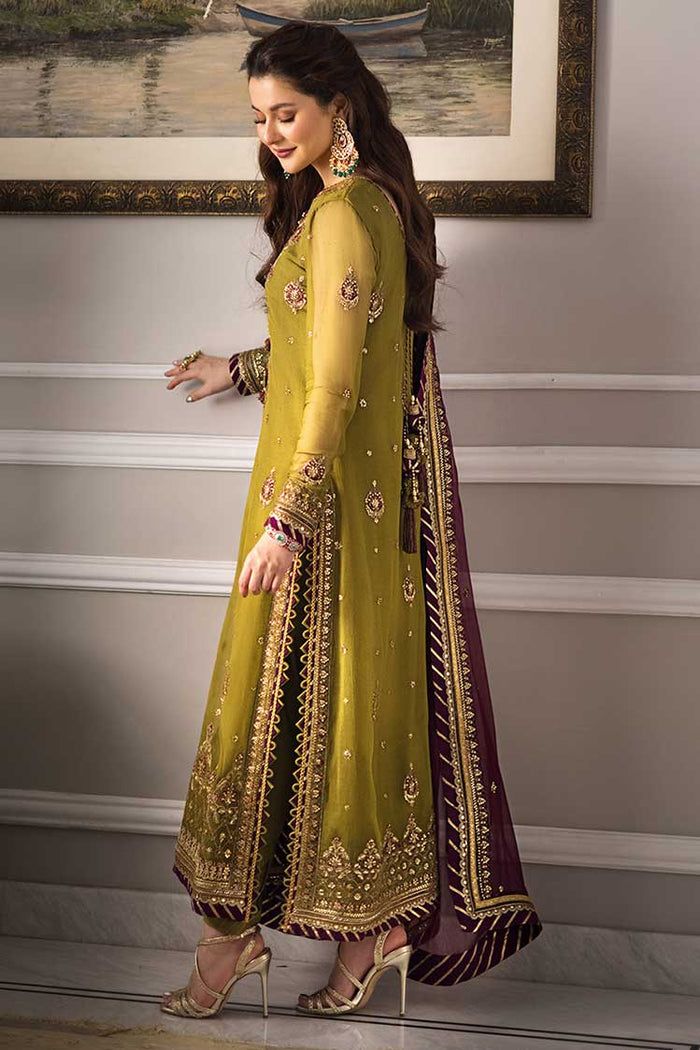 ASIM JOFA 3 Piece Unstitched Embroidered Chiffon Suit With Malai Trouser