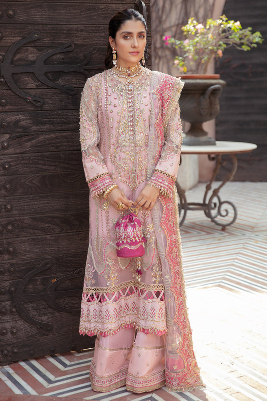 AFROZEH 3 Piece Unstitched Embroidered Organza Suit With Organza Dupatta