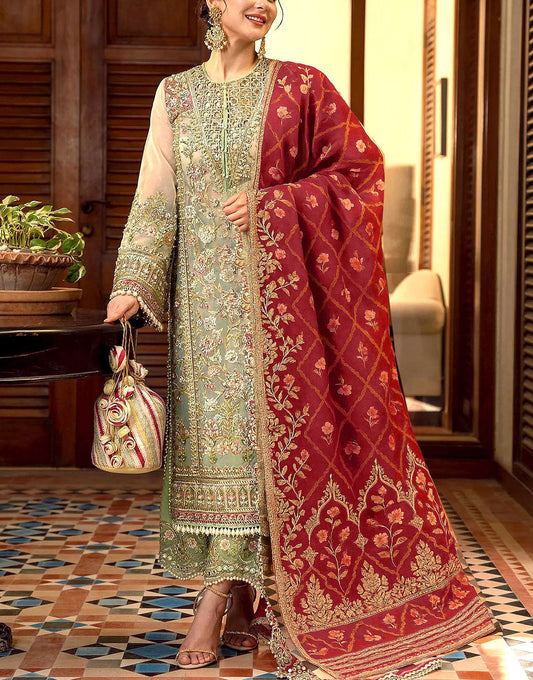 CRIMSON 3 Piece Unstitched Embroidered Organza Suit