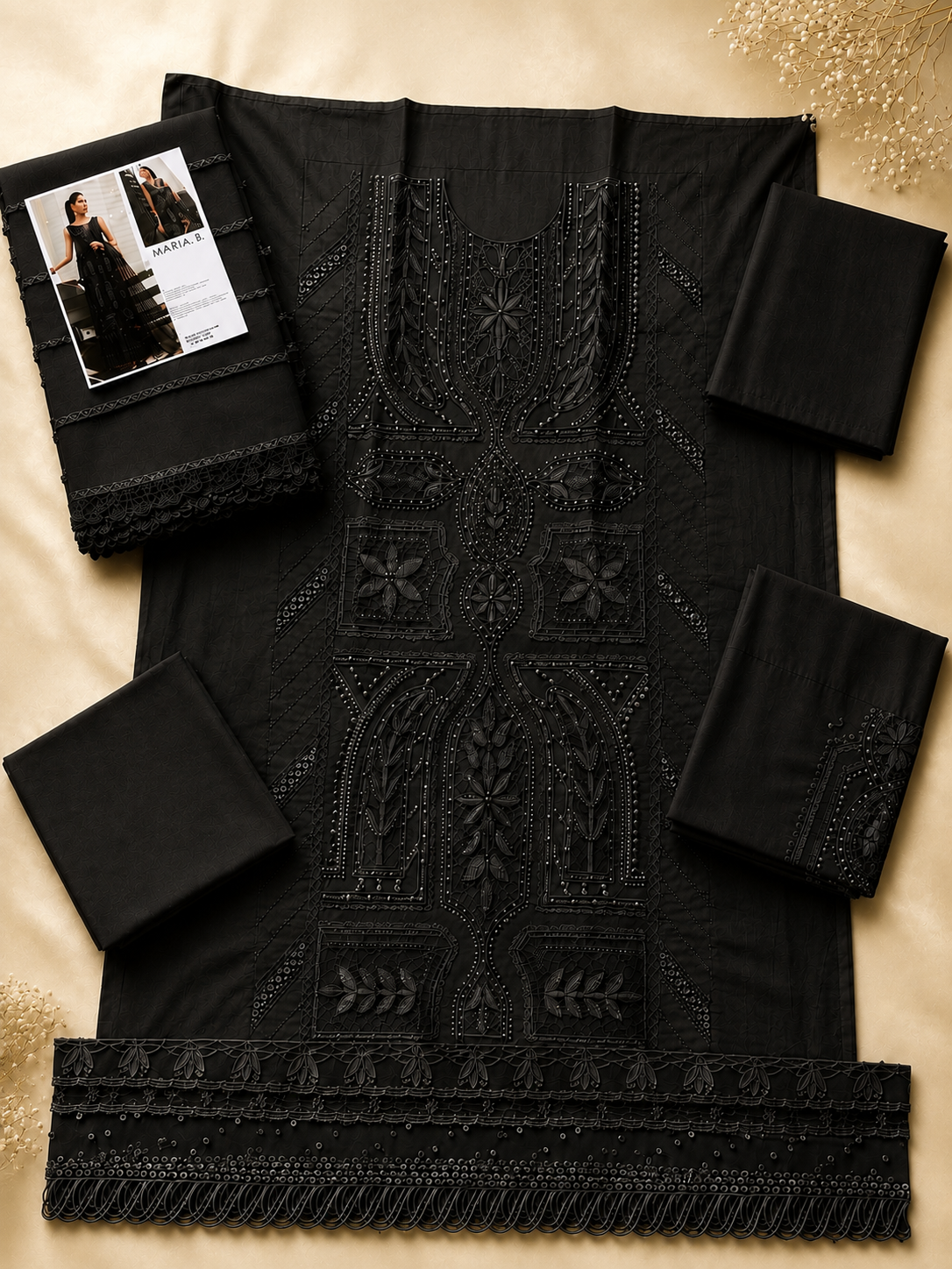 MARIA.B 3 Piece Unstitched Embroidered Pure Cotton Lawn Suit