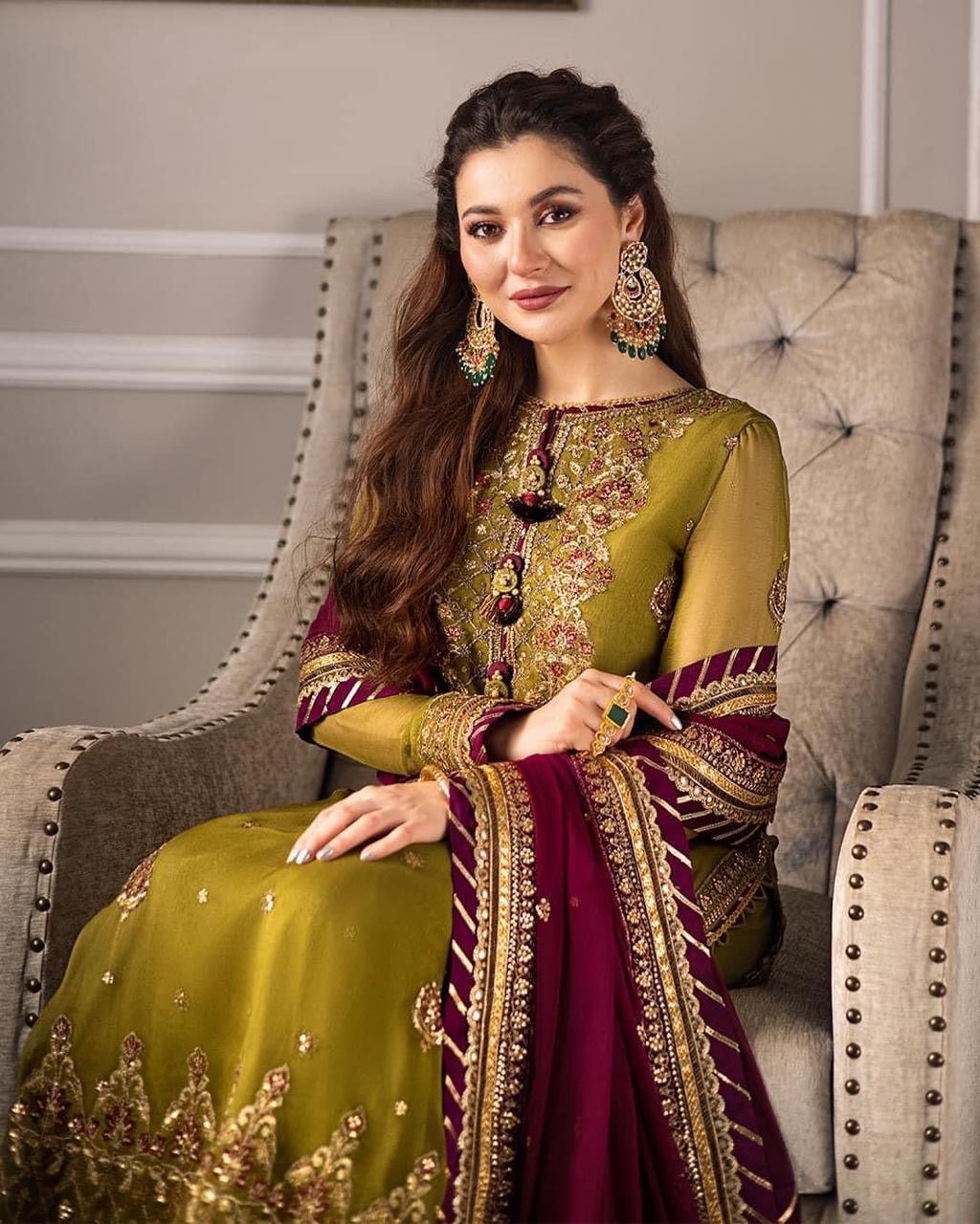 ASIM JOFA 3 Piece Unstitched Embroidered Chiffon Suit With Malai Trouser